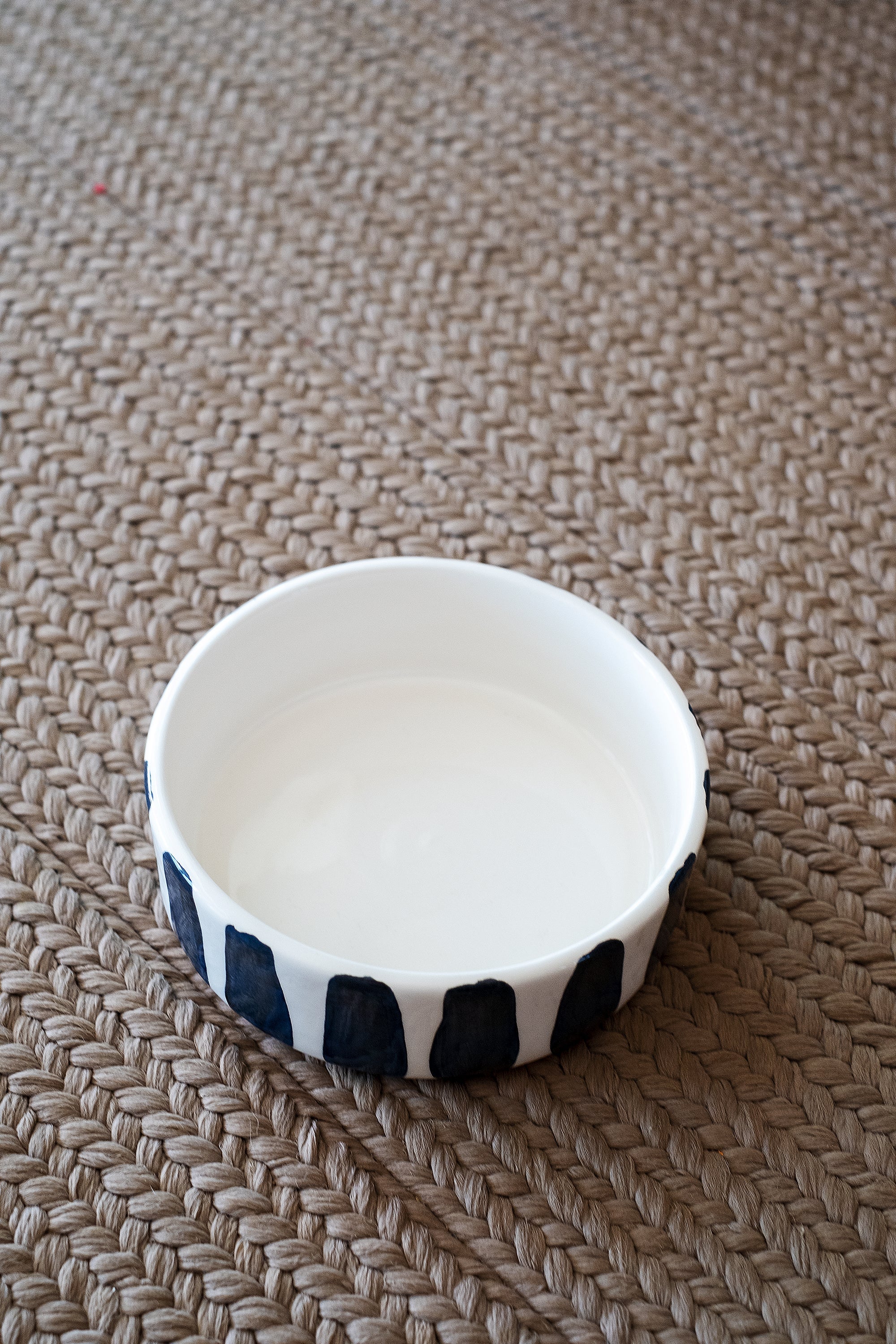 Black and White Striped Pet Bowl