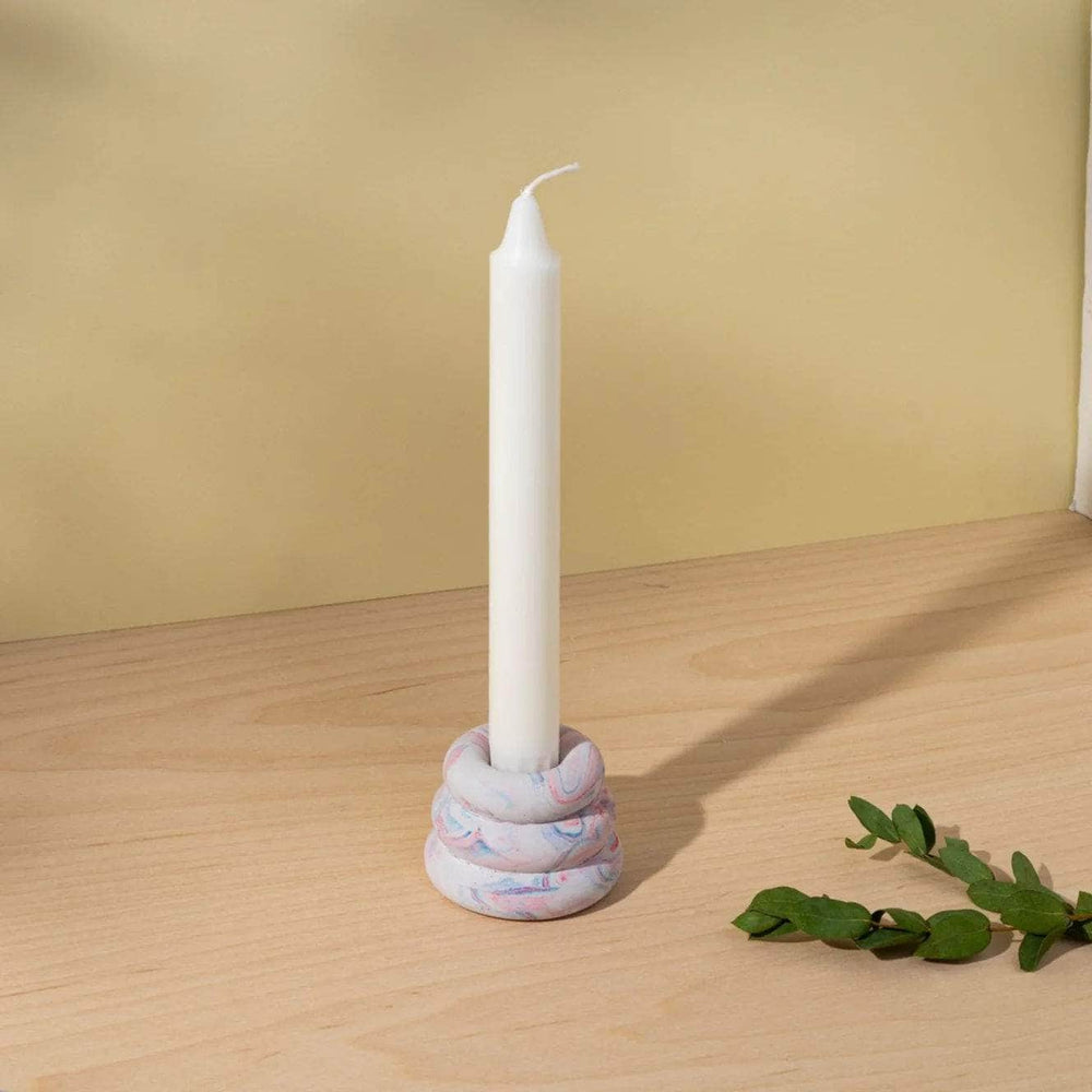Marble Red & Blue Triple O Candleholder