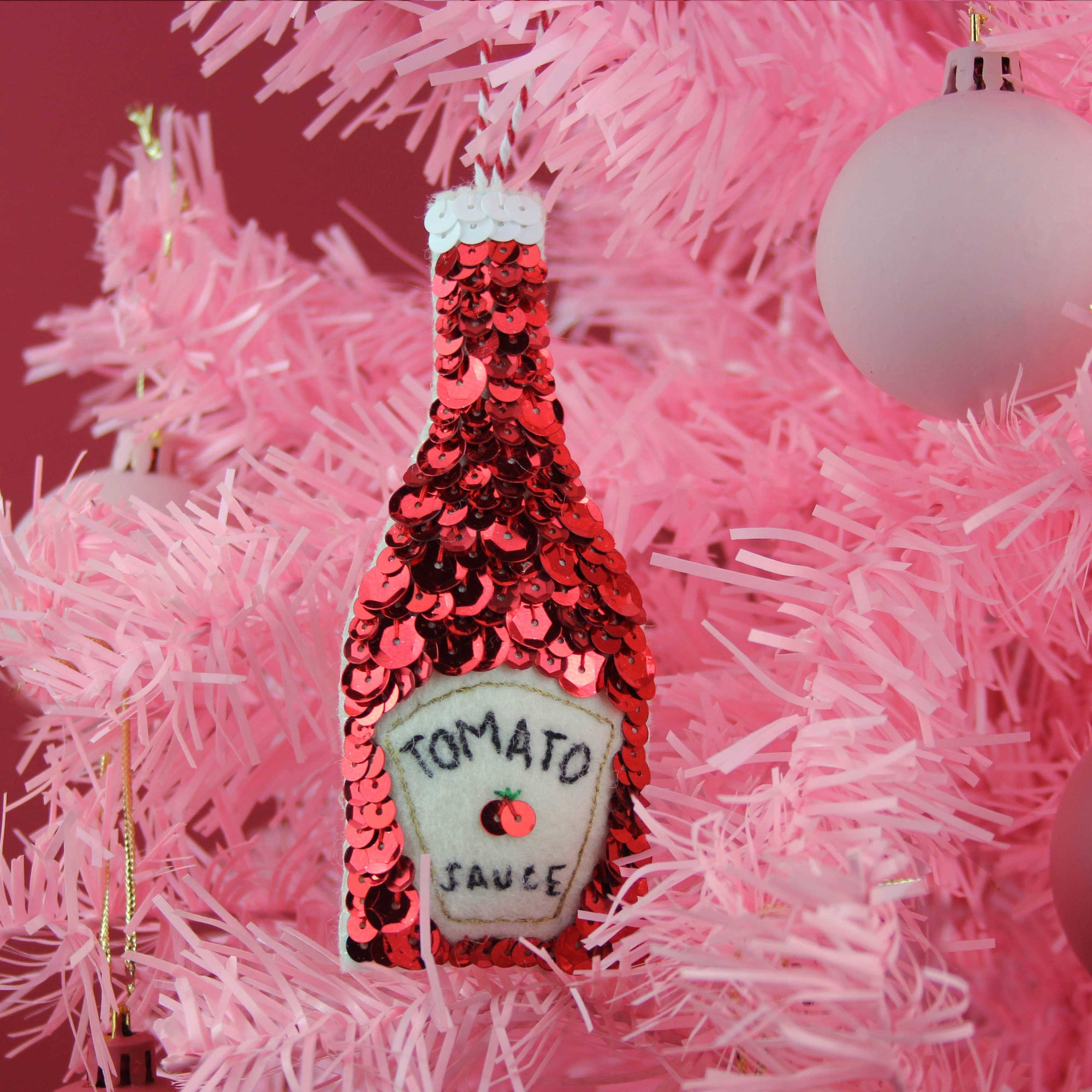 Ketchup Sequin Hanging Ornament