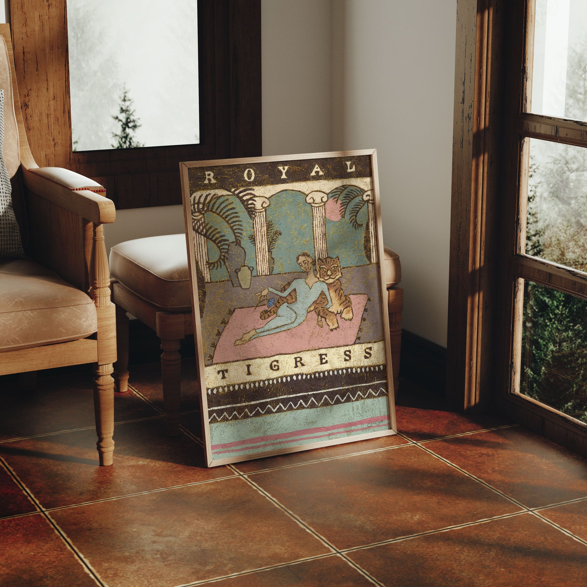 Royal Tigress - Bohemian Art Print