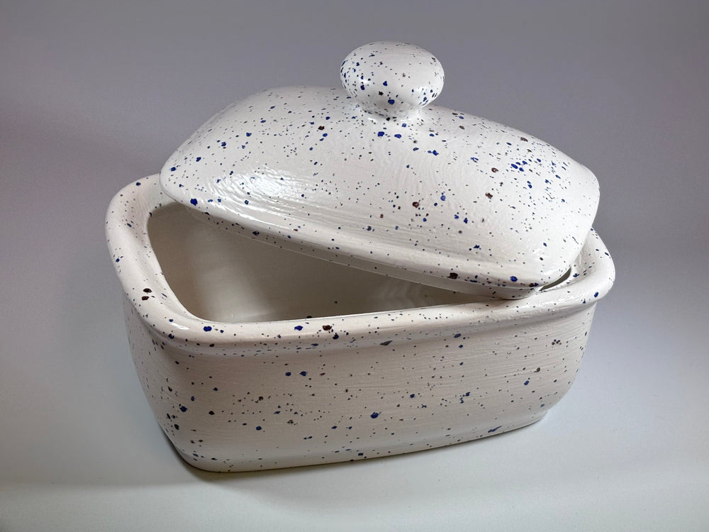 Butter Dish with Lid - Speckled Blue