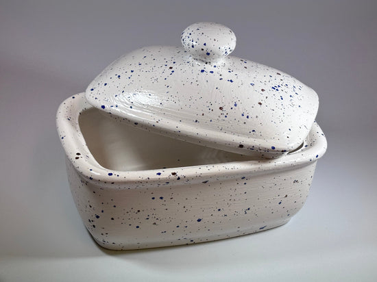 Butter Dish with Lid - Speckled Blue