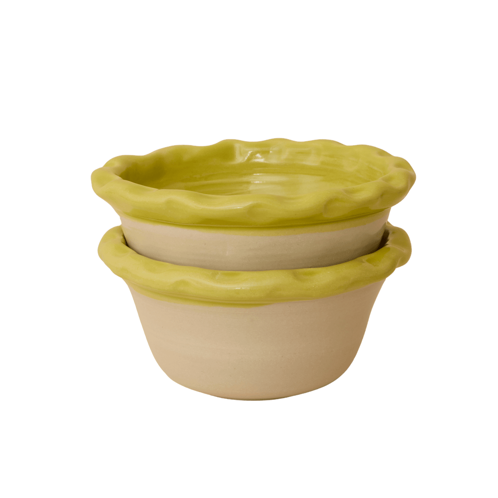 Dimple Bowls (Set of two) - Chartreuse