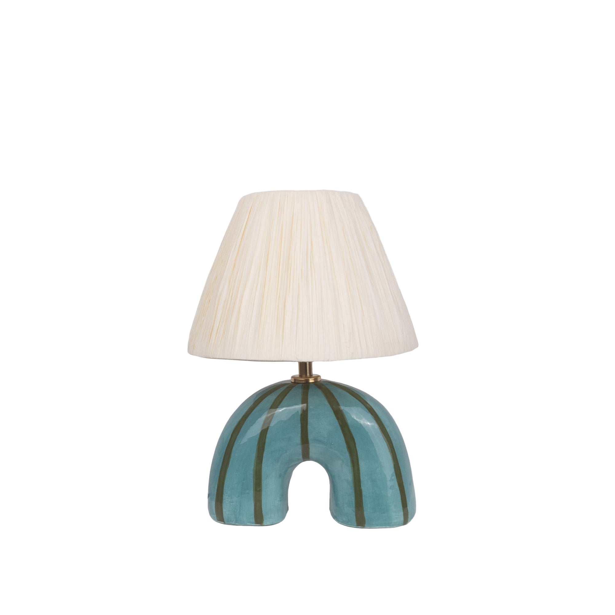 'Me' Table Lamp - Green Stripes