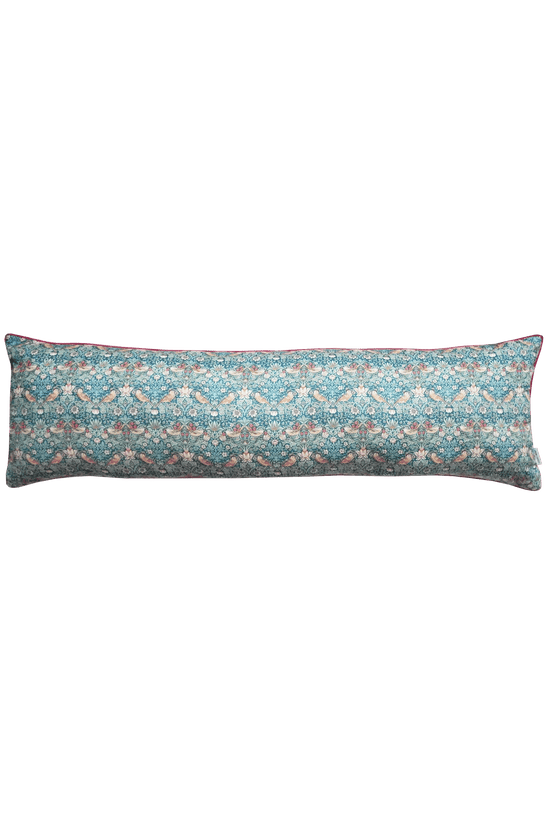 Piped Bolster Lumbar Cushion made with Liberty Fabric STRAWBERRY THIEF