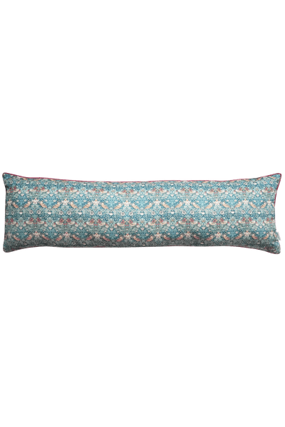 Piped Bolster Lumbar Cushion made with Liberty Fabric STRAWBERRY THIEF