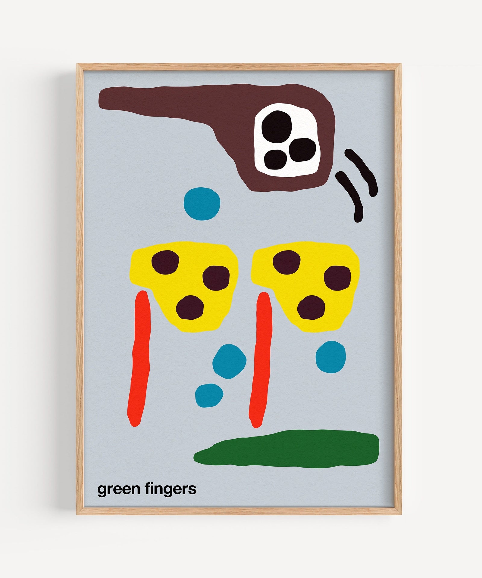 Green Fingers Print - Blue-Grey