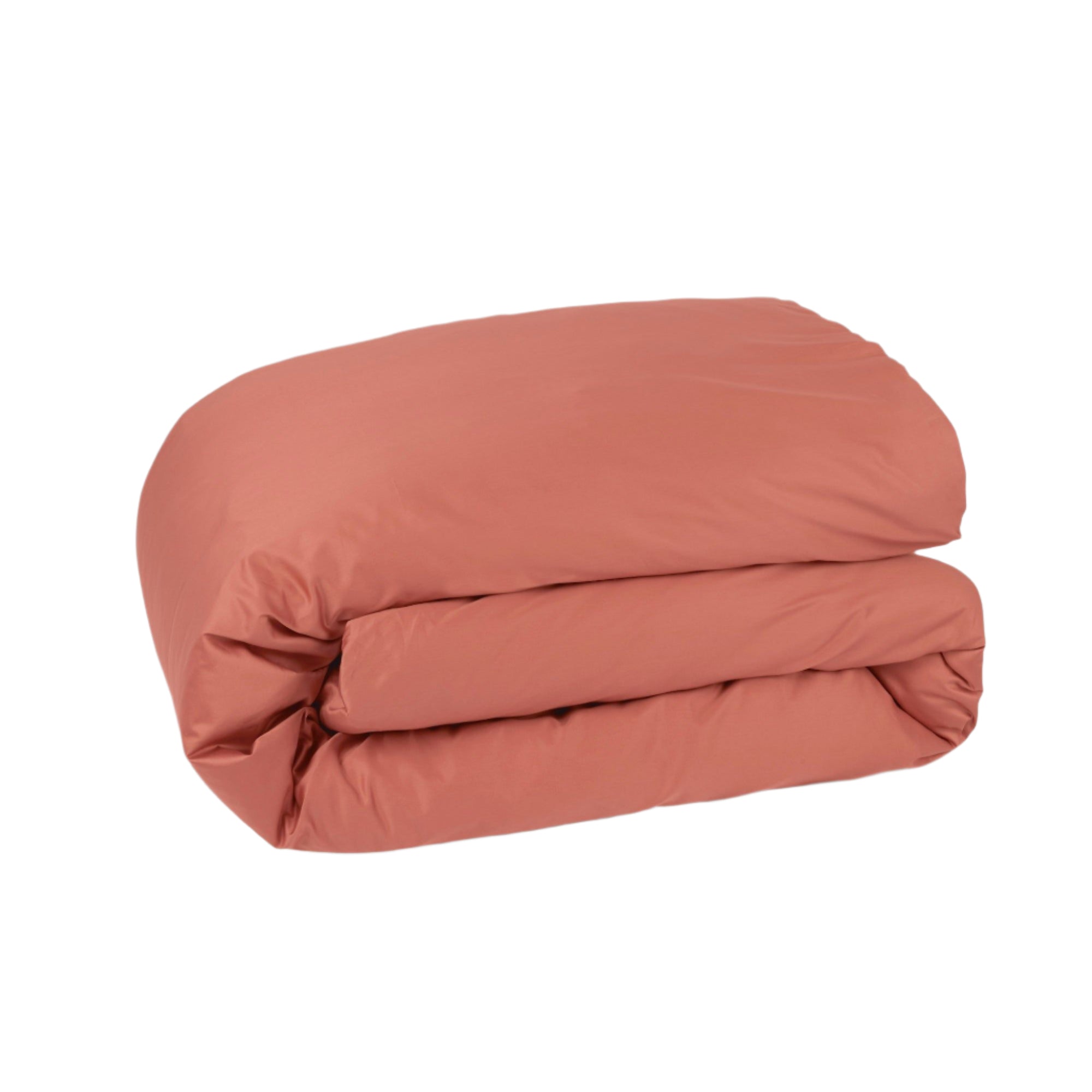 Percale Organic Cotton Duvet Cover - Bark Red