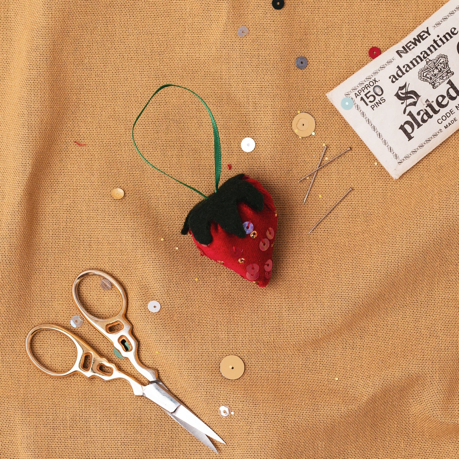 The Velvet Sequin Strawberry Hanging Decoration
