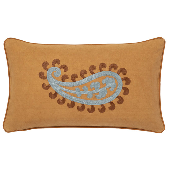 Double Sided Cushion Siena Raffia & Smokey Blue