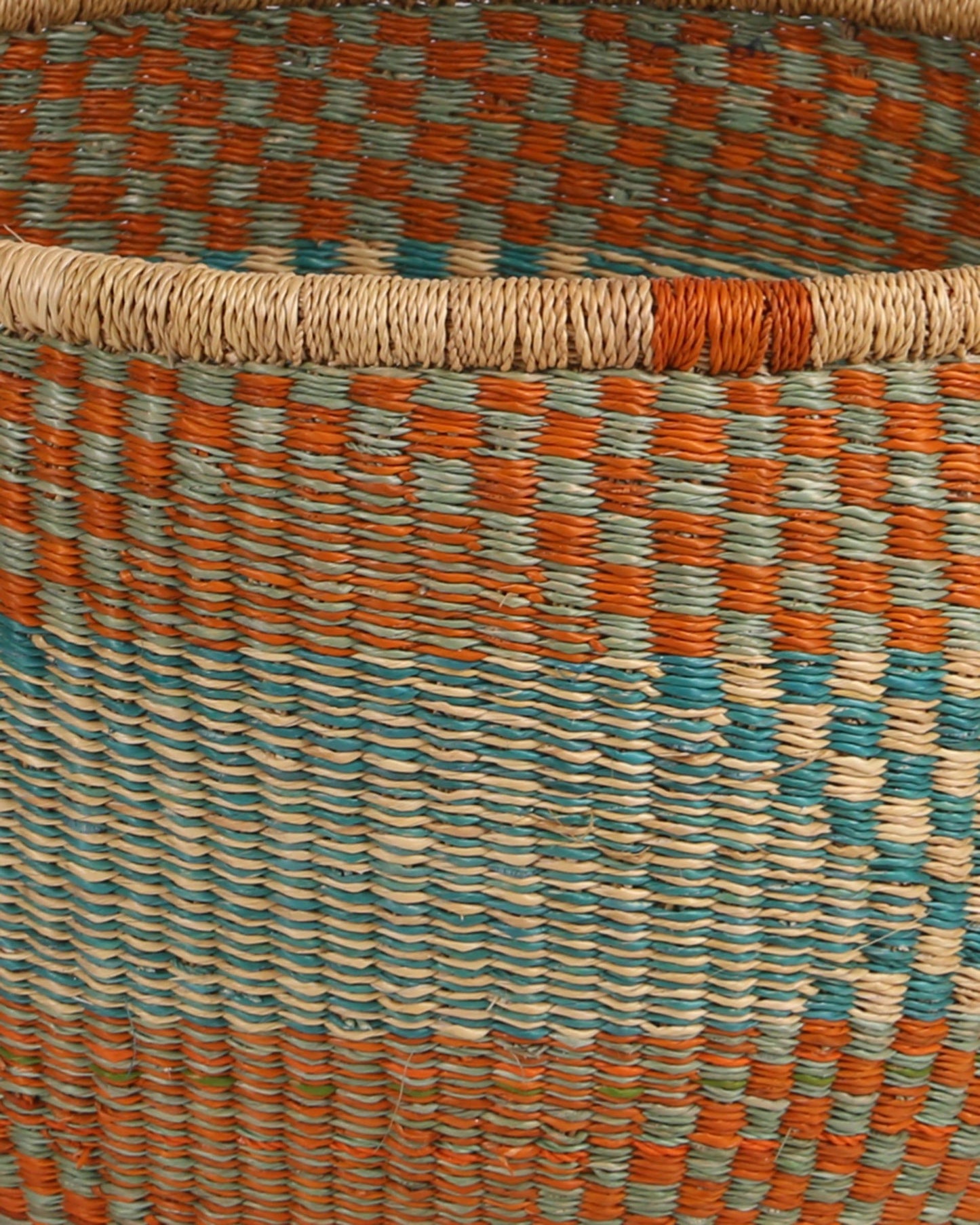 BUBUNE: Turquoise and Orange Market Basket