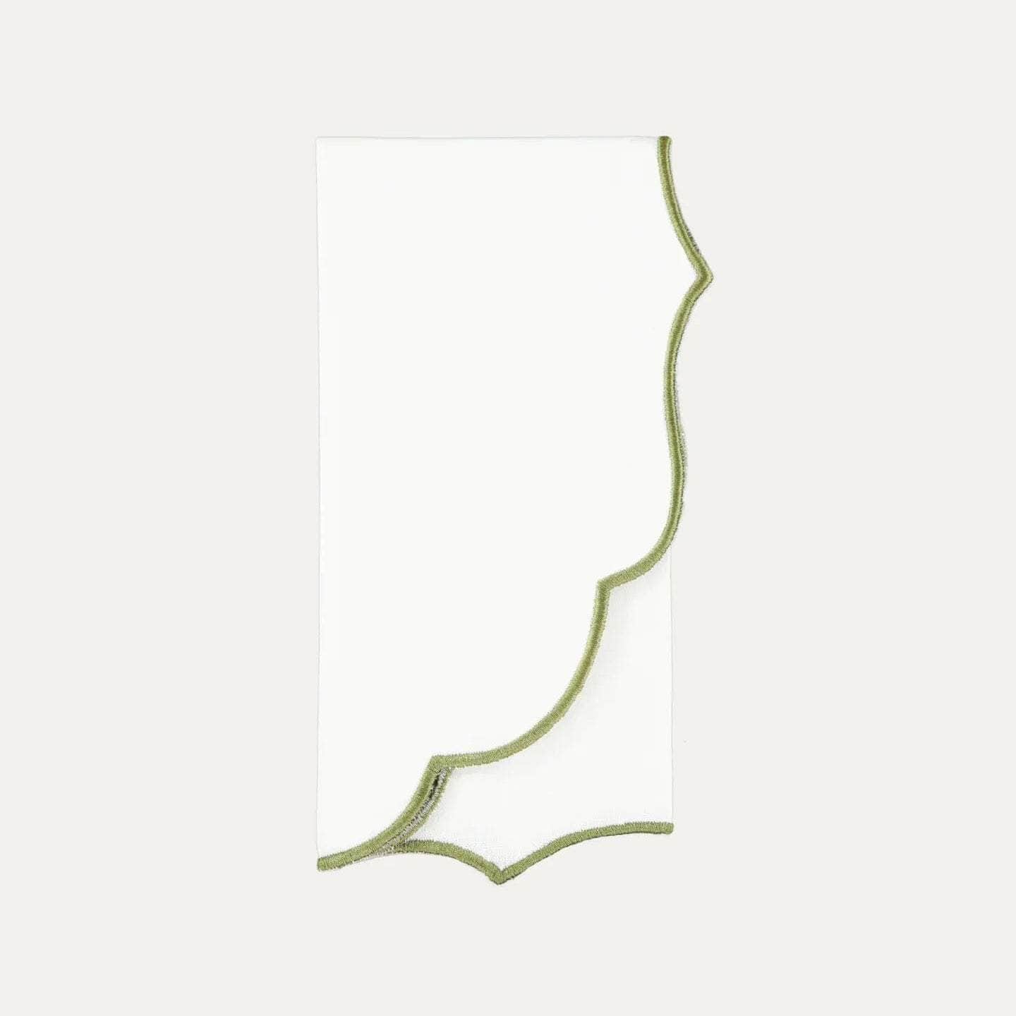 Belmonte Napkin, White with Green