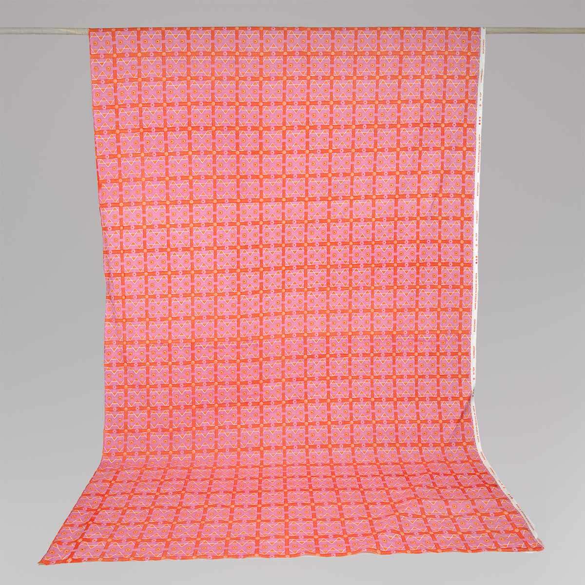 Pink Charbagh Fabric
