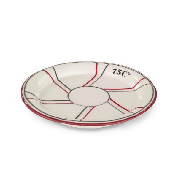 French Tip Trinket Dish - Red and Silver