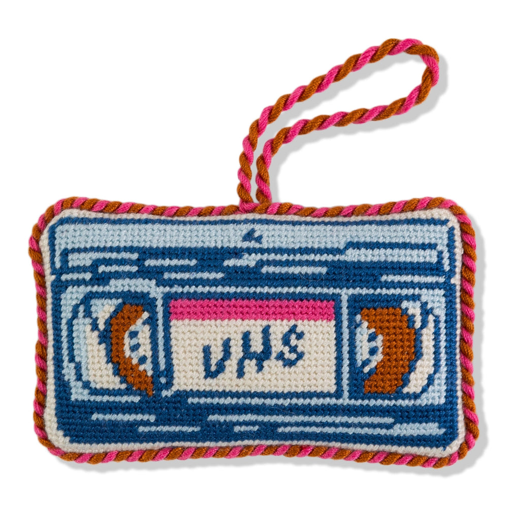 Needlepoint Icon Ornament - VHS Tape