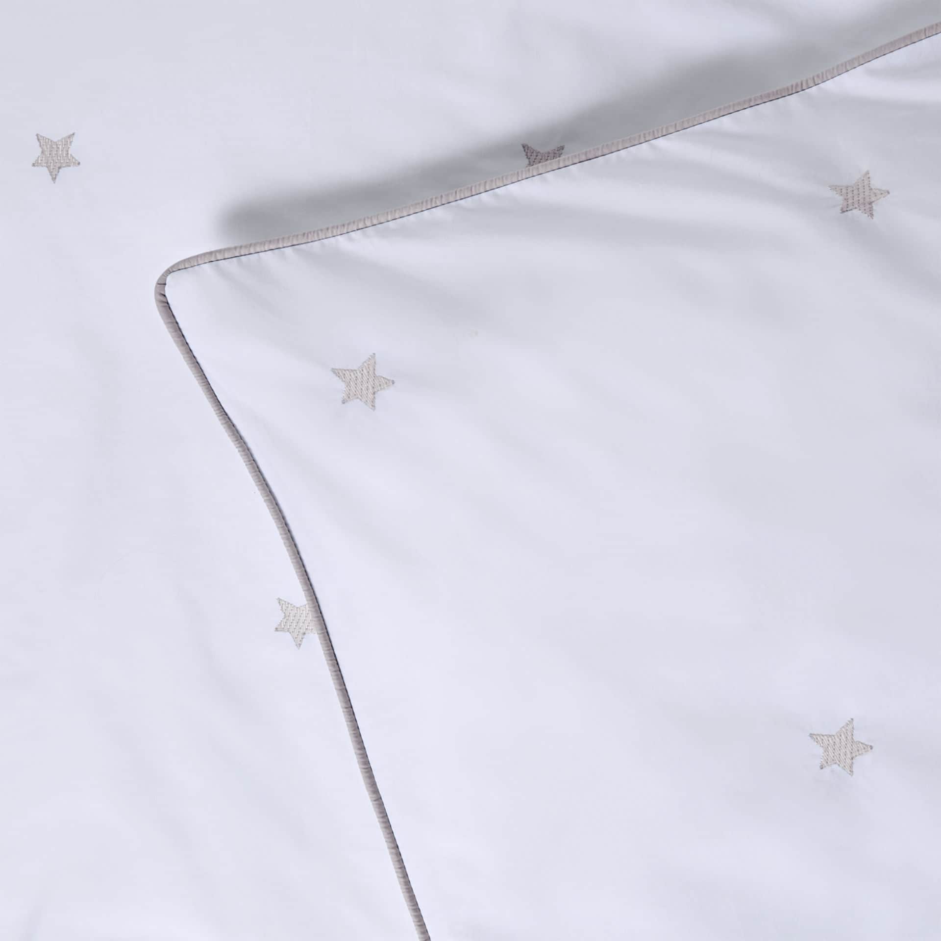 Luxury Organic Cotton Pebble Grey Amongst The Stars Bedding Set