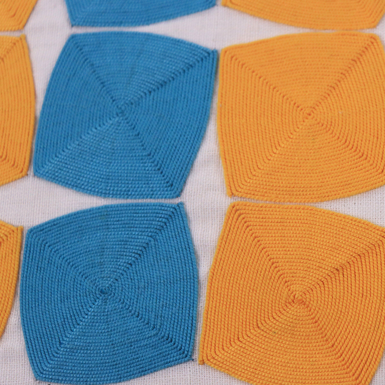 Cubes Cushion Cover - Blue & Yellow