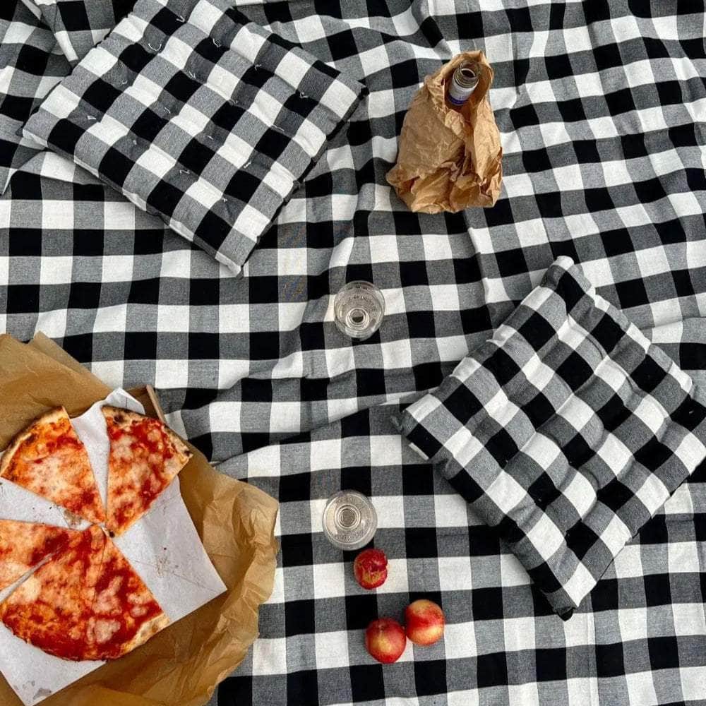 Bedspread Checked b/w