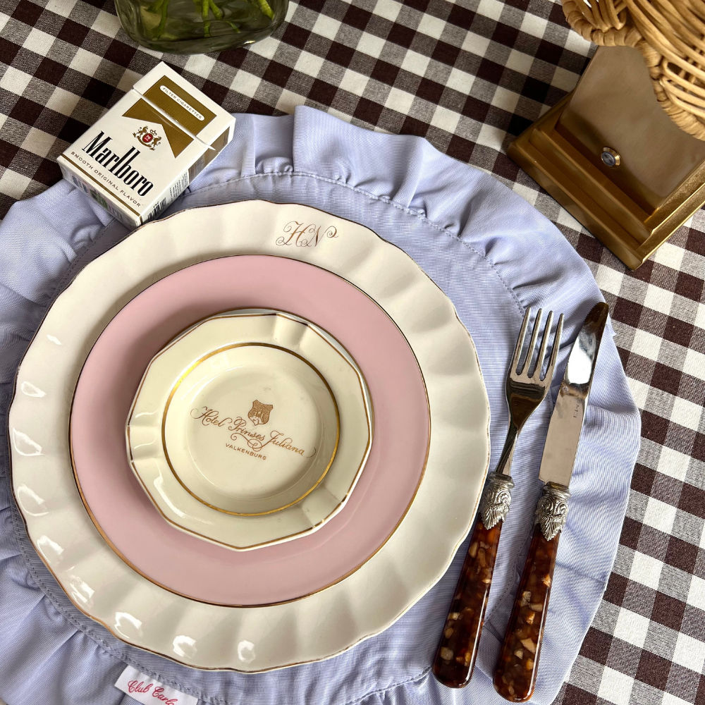 Darcy Placemat Light Blue Moire - Set of 2