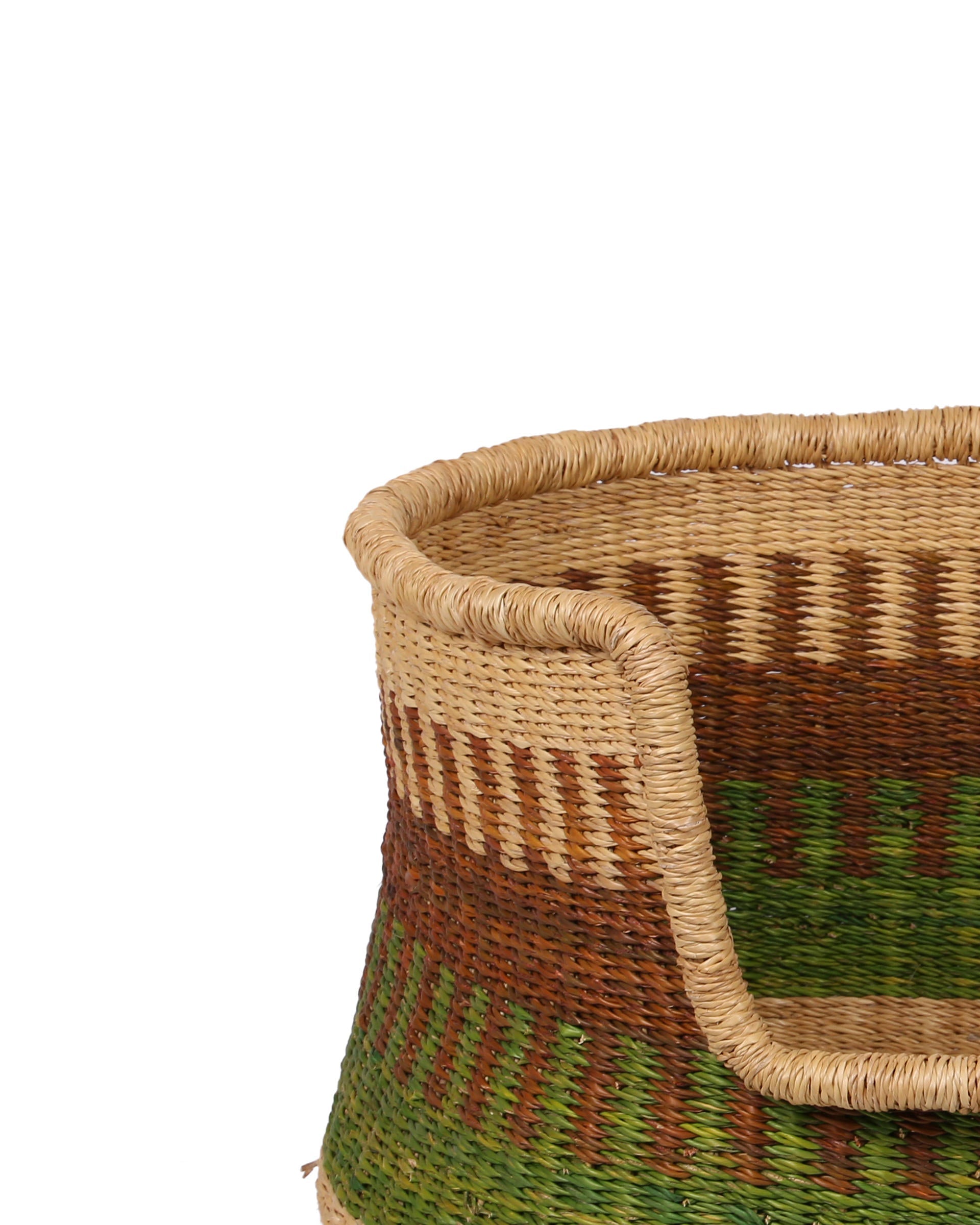 MMOADOMA: Brown and Green Dog Basket - Small