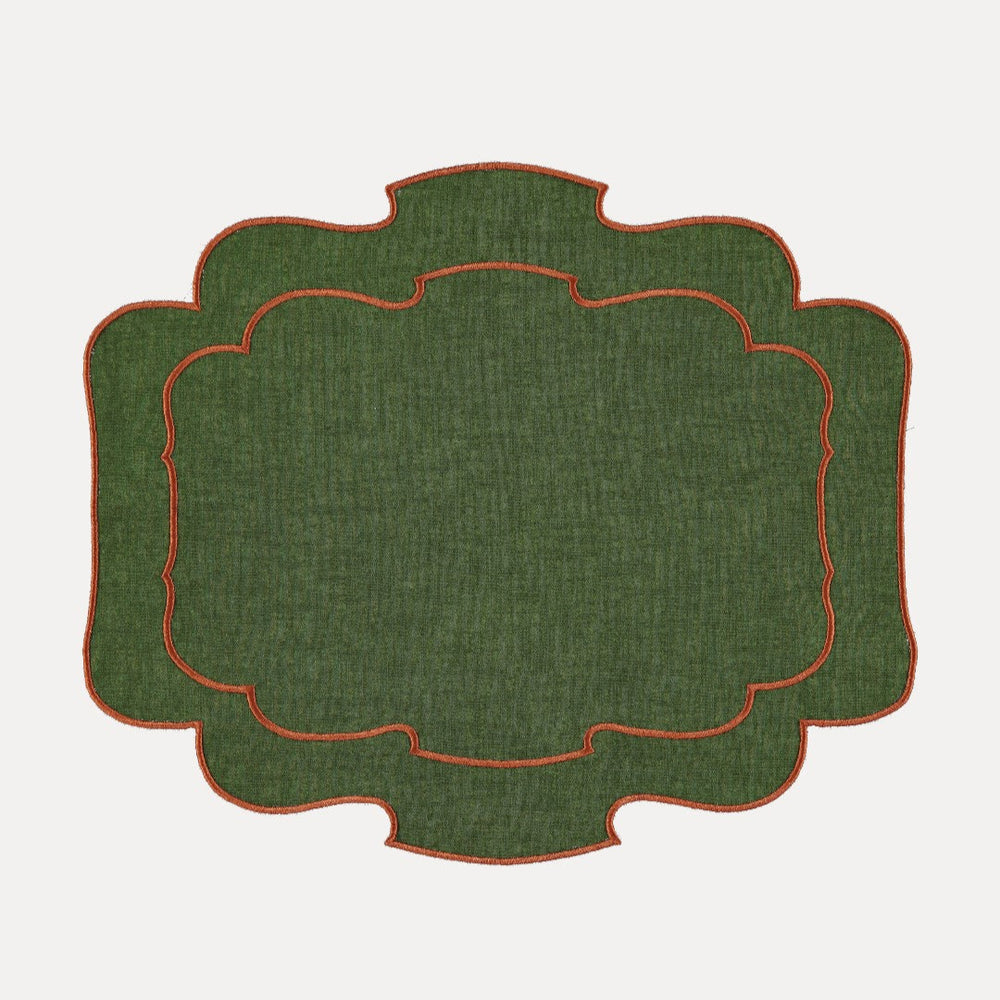 Belmonte Placemat, Green with Terracotta