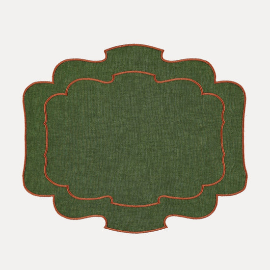 Belmonte Placemat, Green with Terracotta