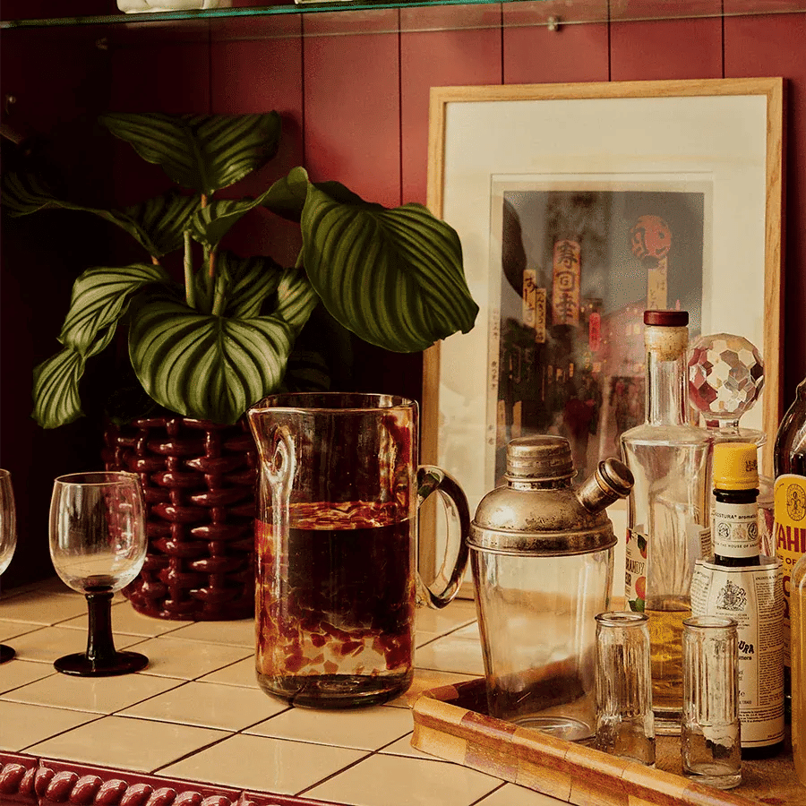 Burgundy Basketweave Planter