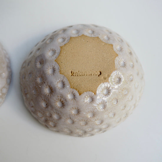 Handmade Gold & Cream Mini Pottery Ring Dish