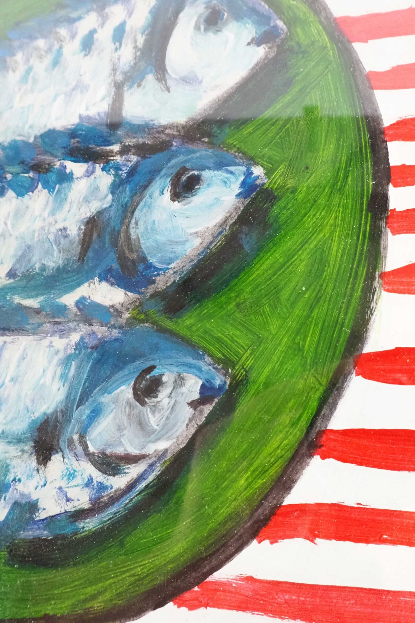 Oil on Board Framed Fish Painting