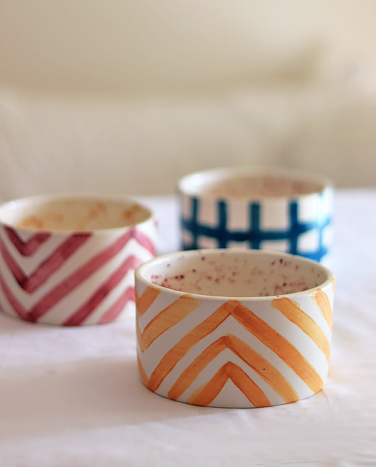 Yellow Stripe Handmade Ceramic Soup Bowl