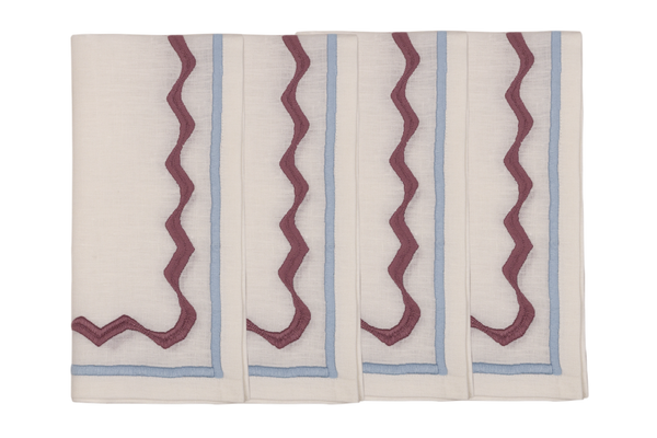 Embroidered Linen Napkins (Set of 4) 18×18 in