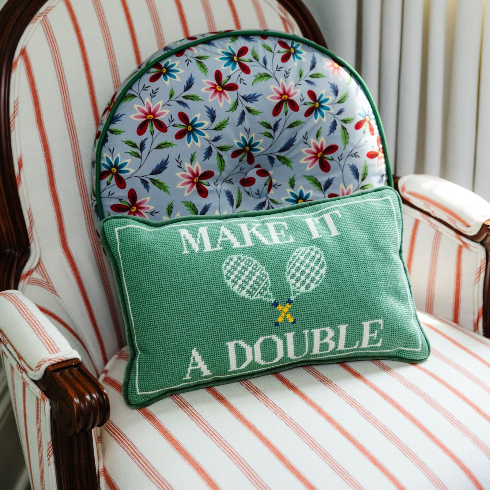 Make It A Double Needlepoint Pillow