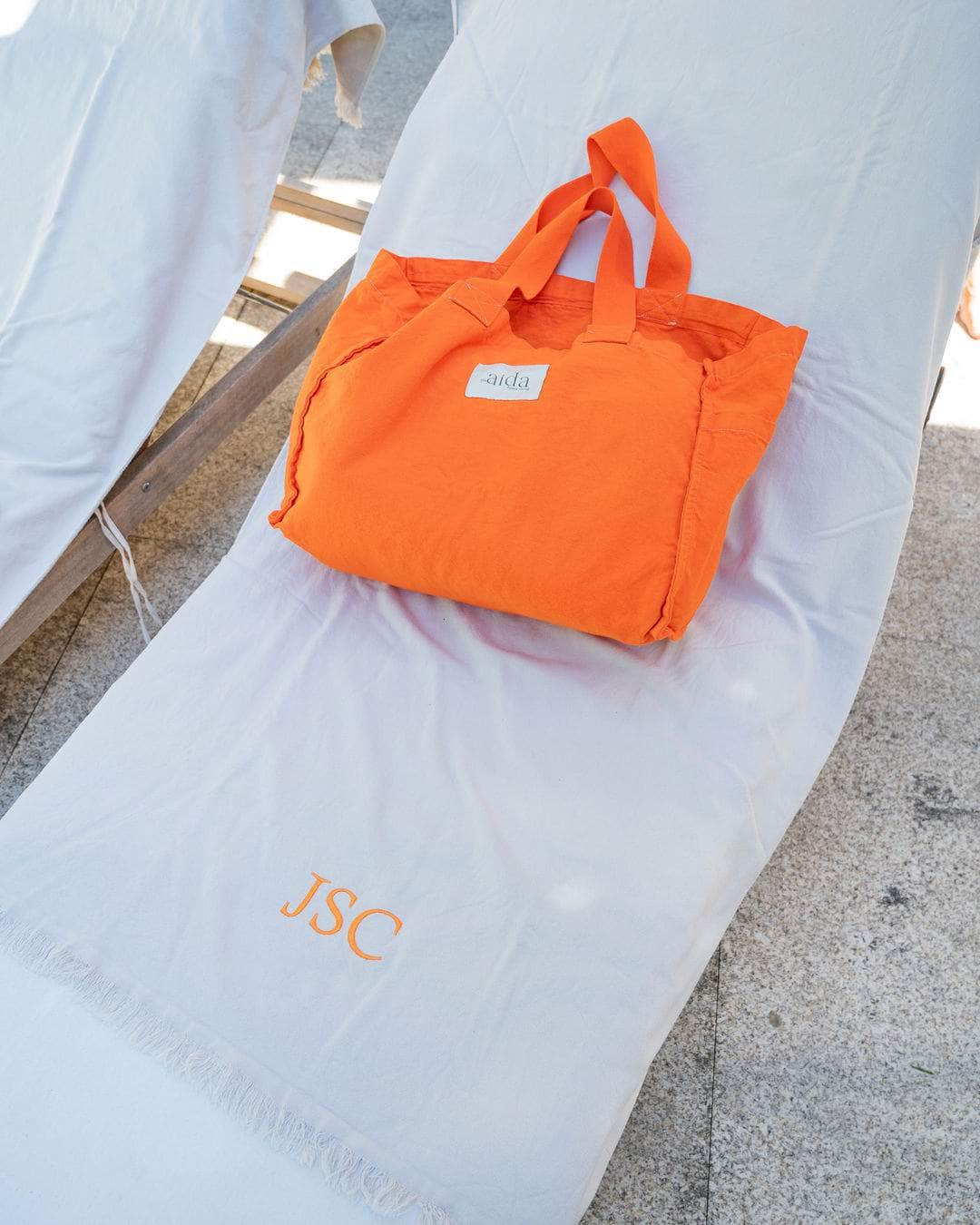 Personalised Beige Beach Towel with Fringe