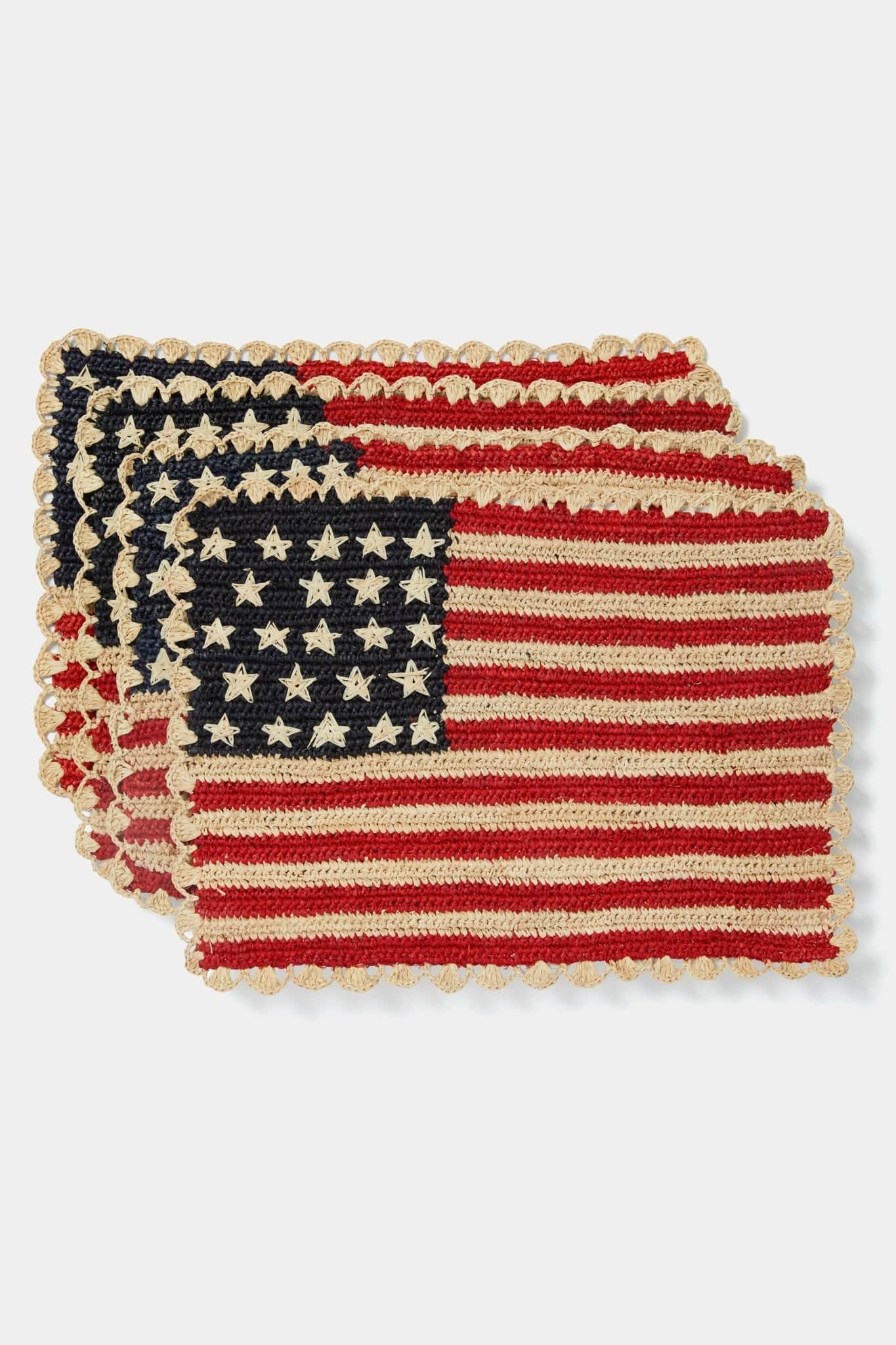Handcrafted Scalloped Americana Placemats