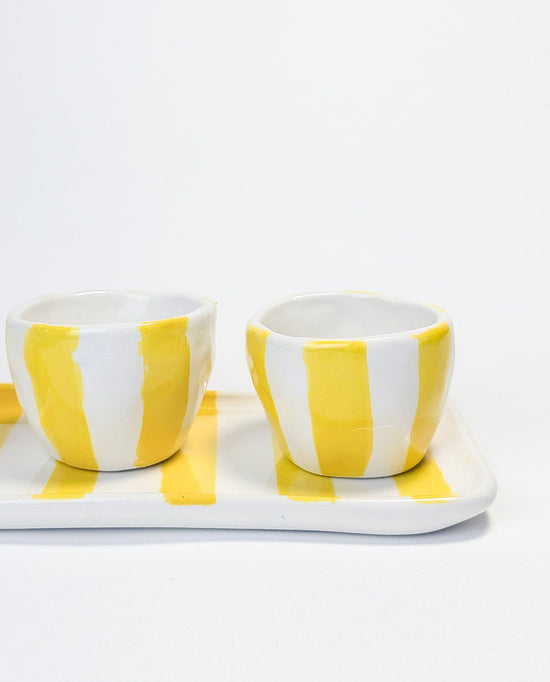 Espresso stripe SET with plate