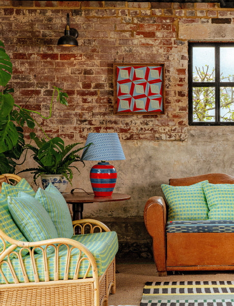 Stripe Lamp, Red & Blue