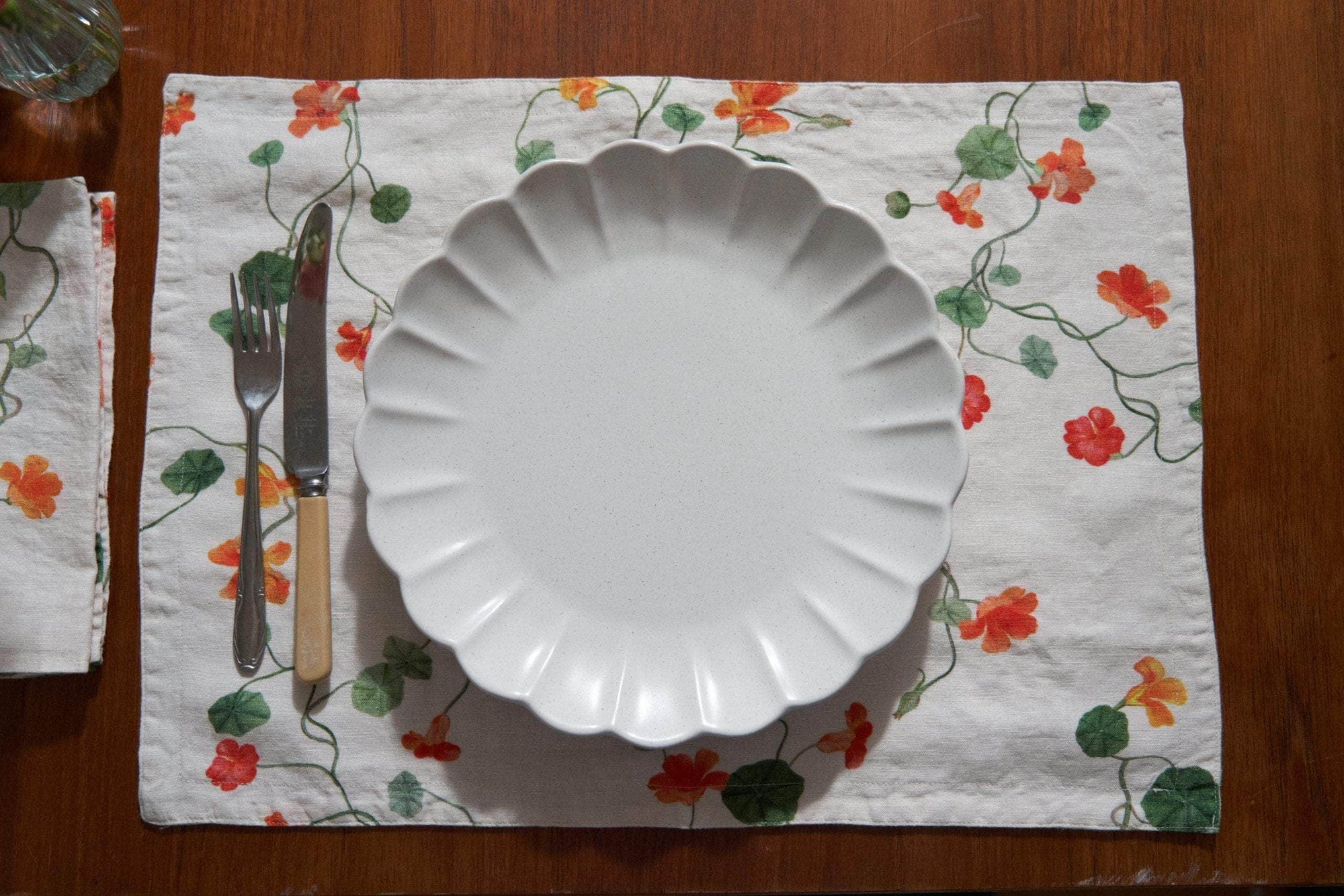 Nasturtium Reversible Linen Placemat