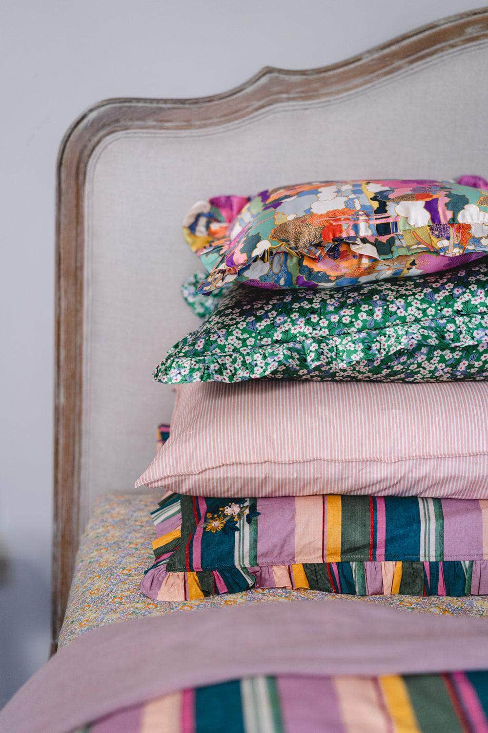 Silk Ruffle Cushion Made With Liberty Fabric Prospect Road