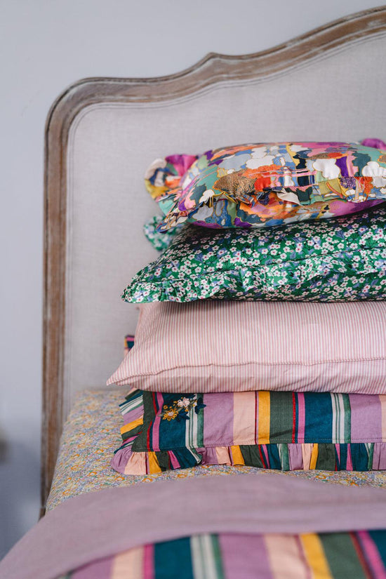 Silk Ruffle Cushion Made With Liberty Fabric Prospect Road