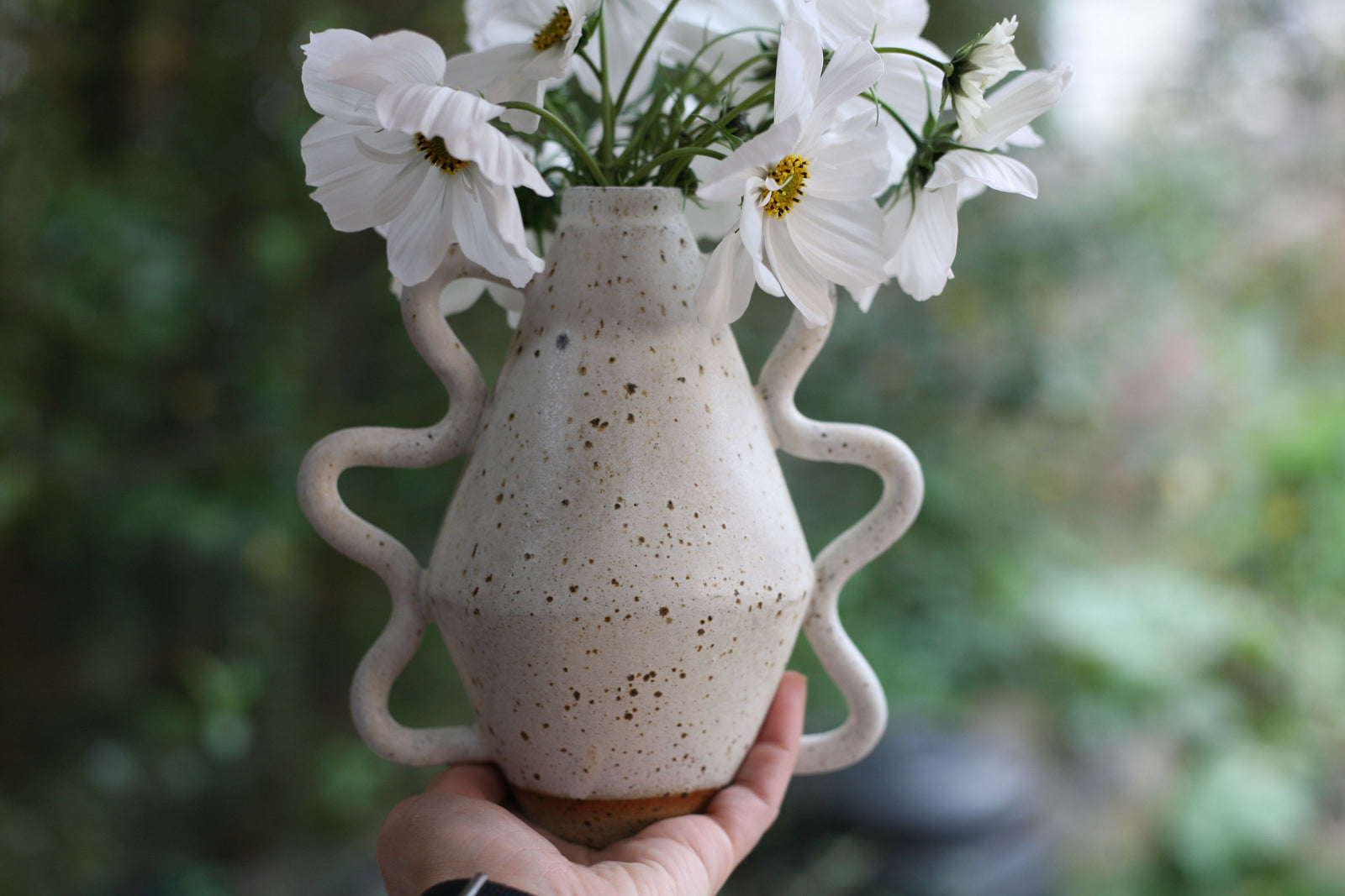 Blue Diamond Vase with Wiggle Handles