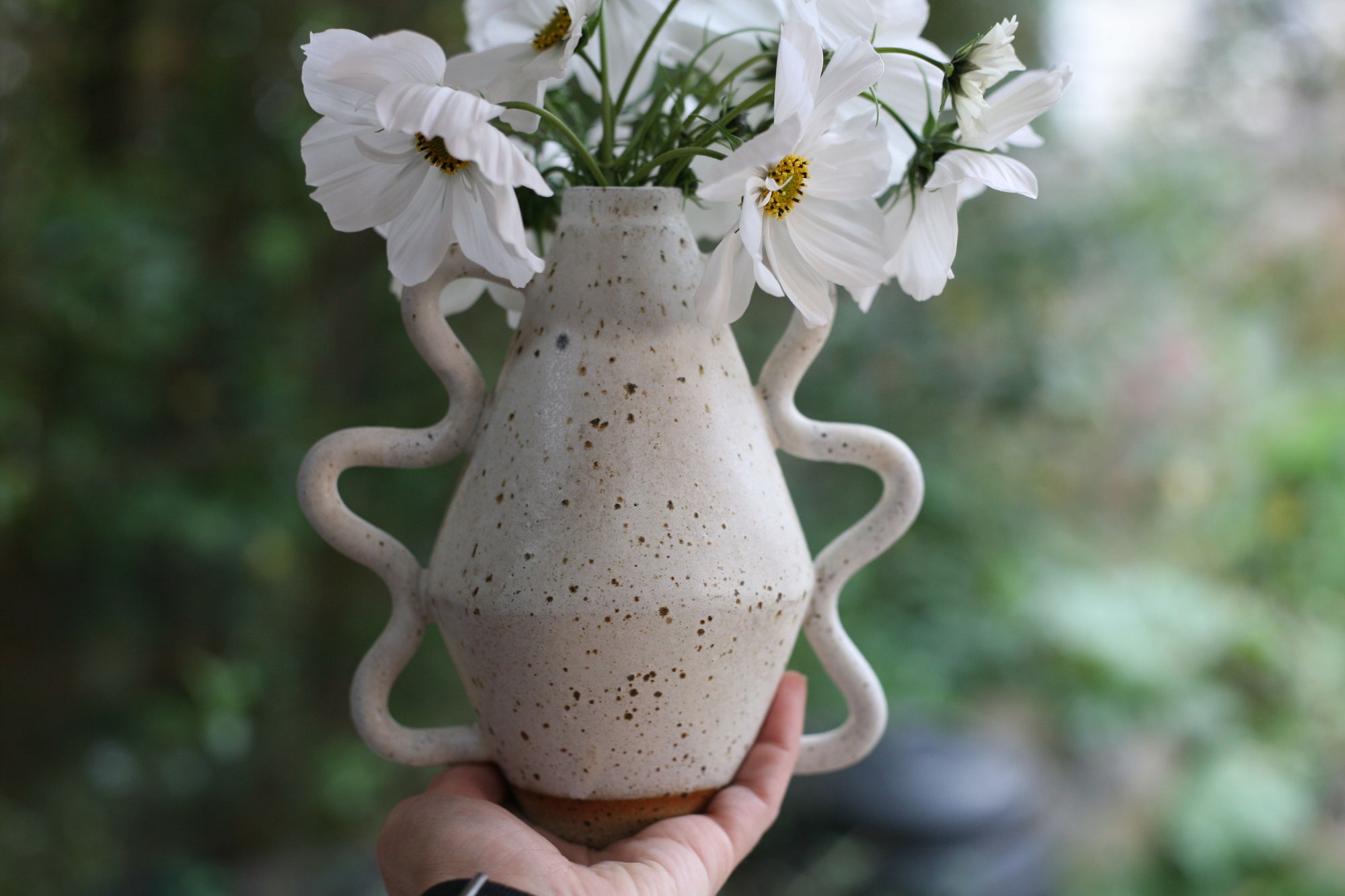 Blue Diamond Vase with Wiggle Handles