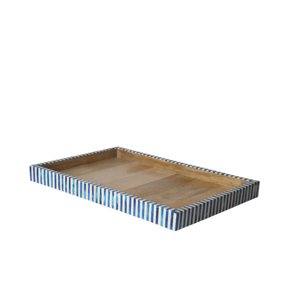 Rectangular Inlay Tray | Extra Large | Blue | Striped