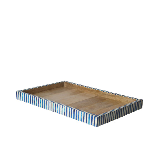Rectangular Inlay Tray | Extra Large | Blue | Striped