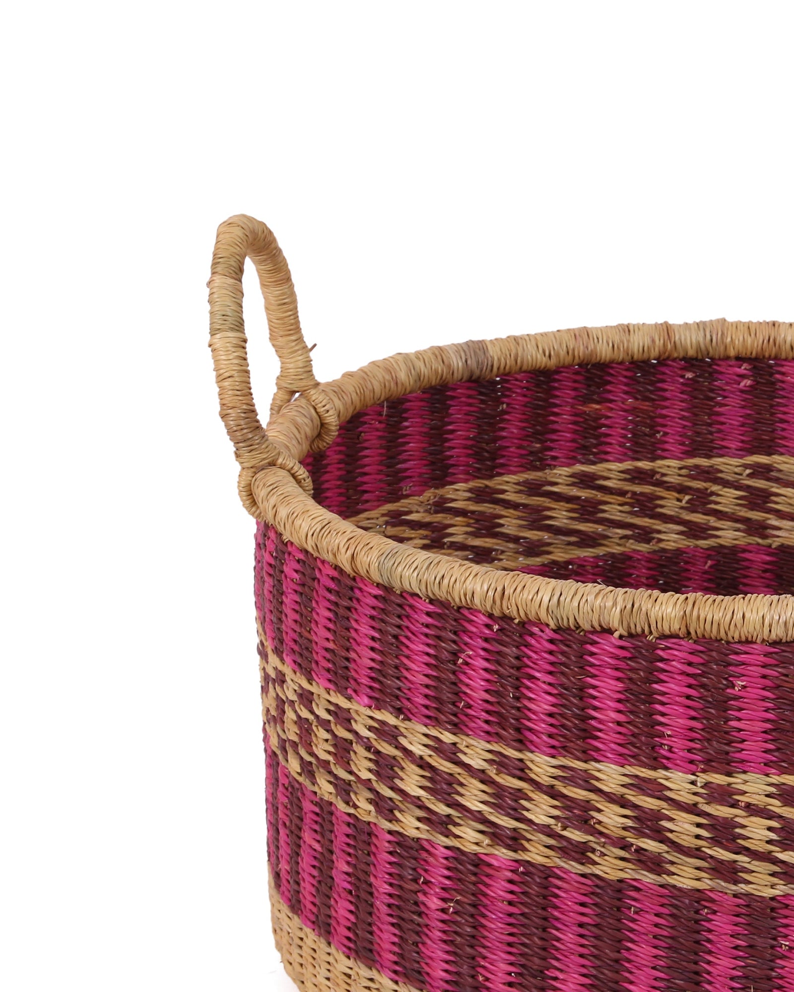 WAHALA: Medium Pink, Purple Floor Storage Basket With Handles
