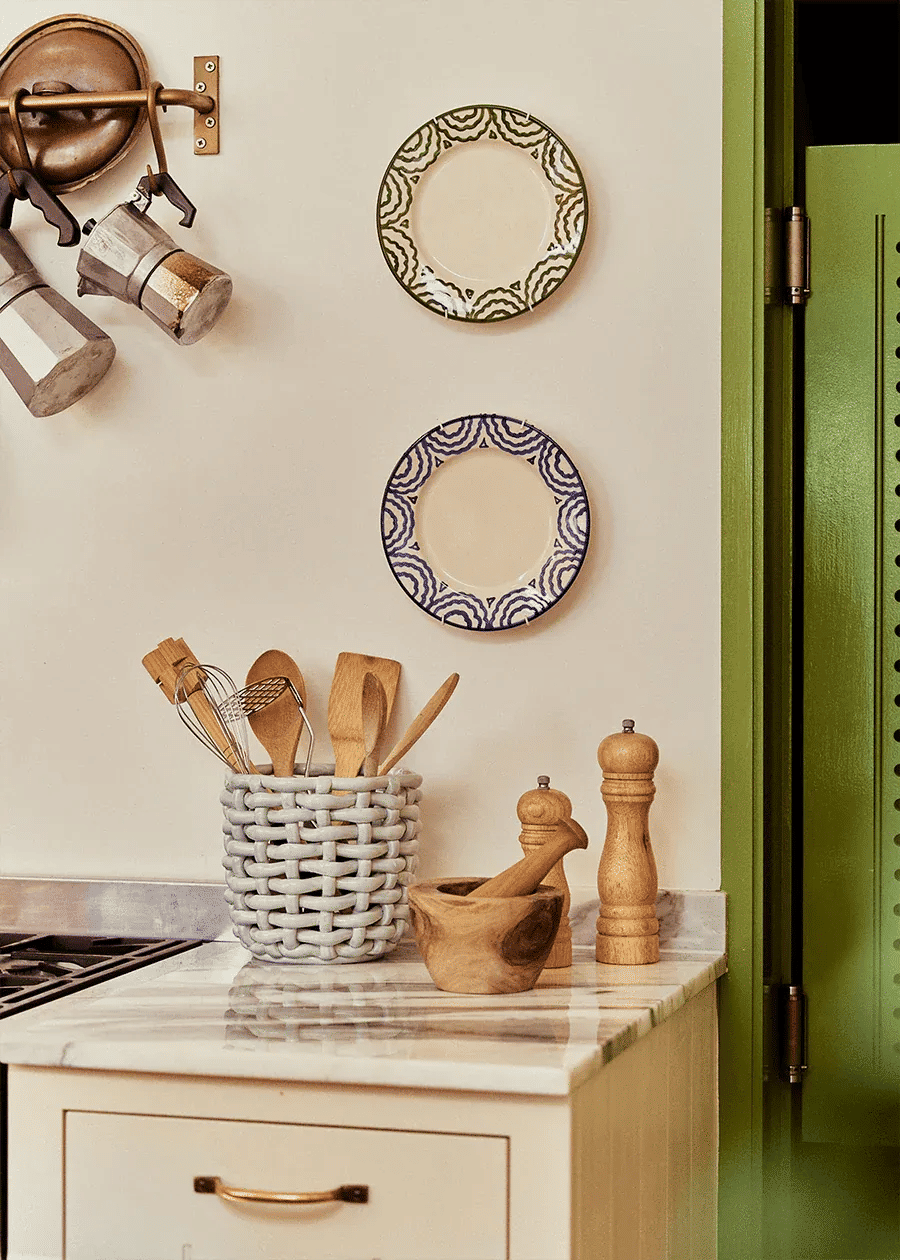 Sky Blue Basketweave Planter