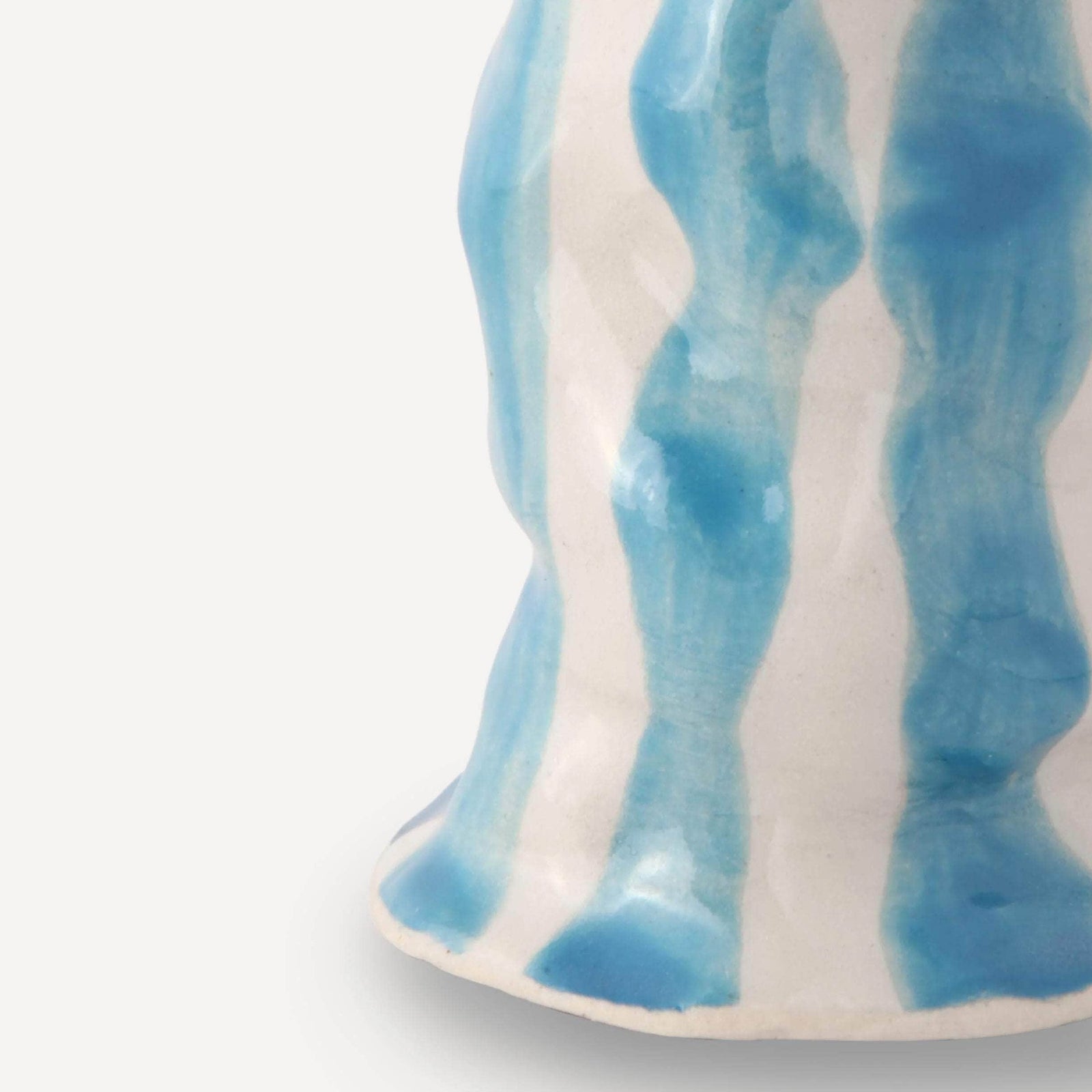 Turquoise Candy Stripe Candle Holder