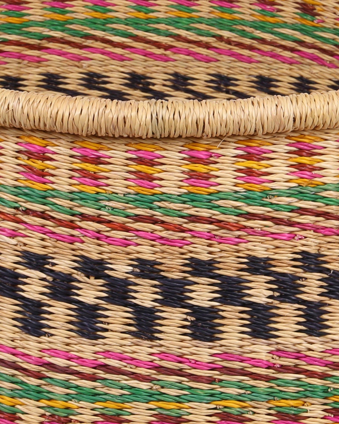 ADOM: Large Pink, Green and Yellow Floor Storage Basket with Handles