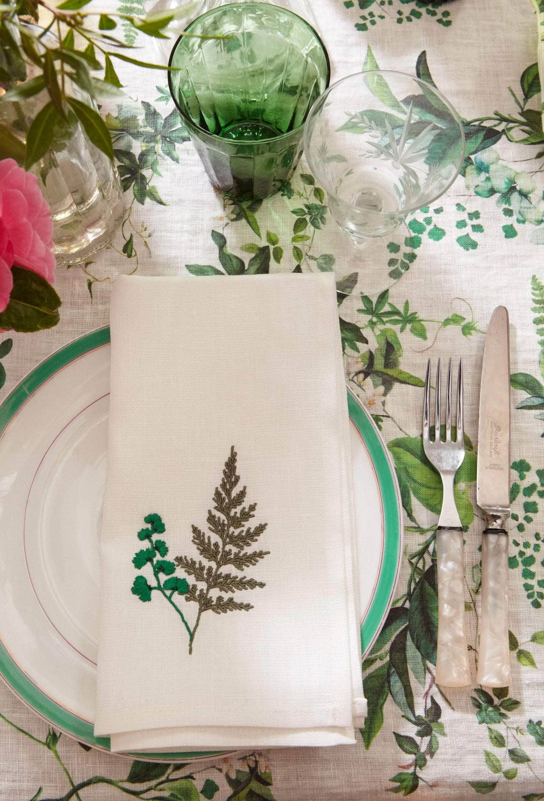 Eden Embroidered Linen Napkin