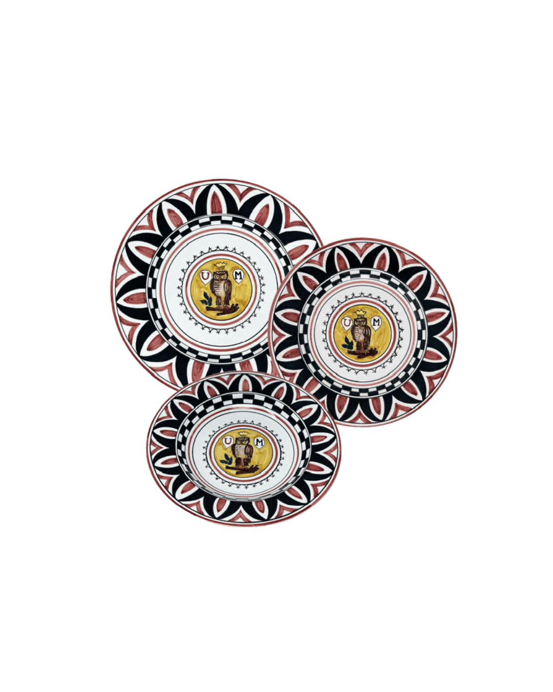 Civetta Red and Black Pattern Imperial Plate Set