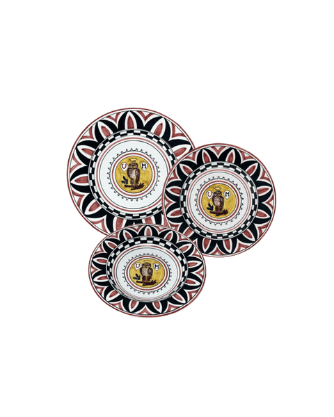 Civetta Red and Black Pattern Imperial Plate Set
